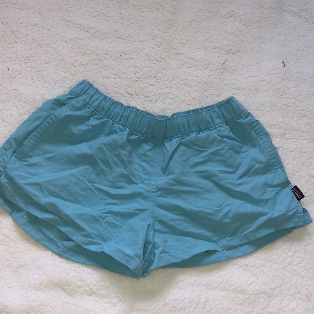 short light blue patagonia shorts
